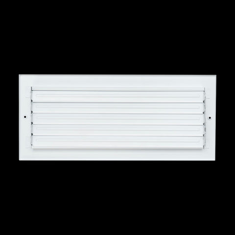 16x6 Duct Opening | 2 WAY Steel Air Supply Diffuser for Sidewall and Ceiling | White | Outer Dimension: 17-3/4"W X 7-3/4"H