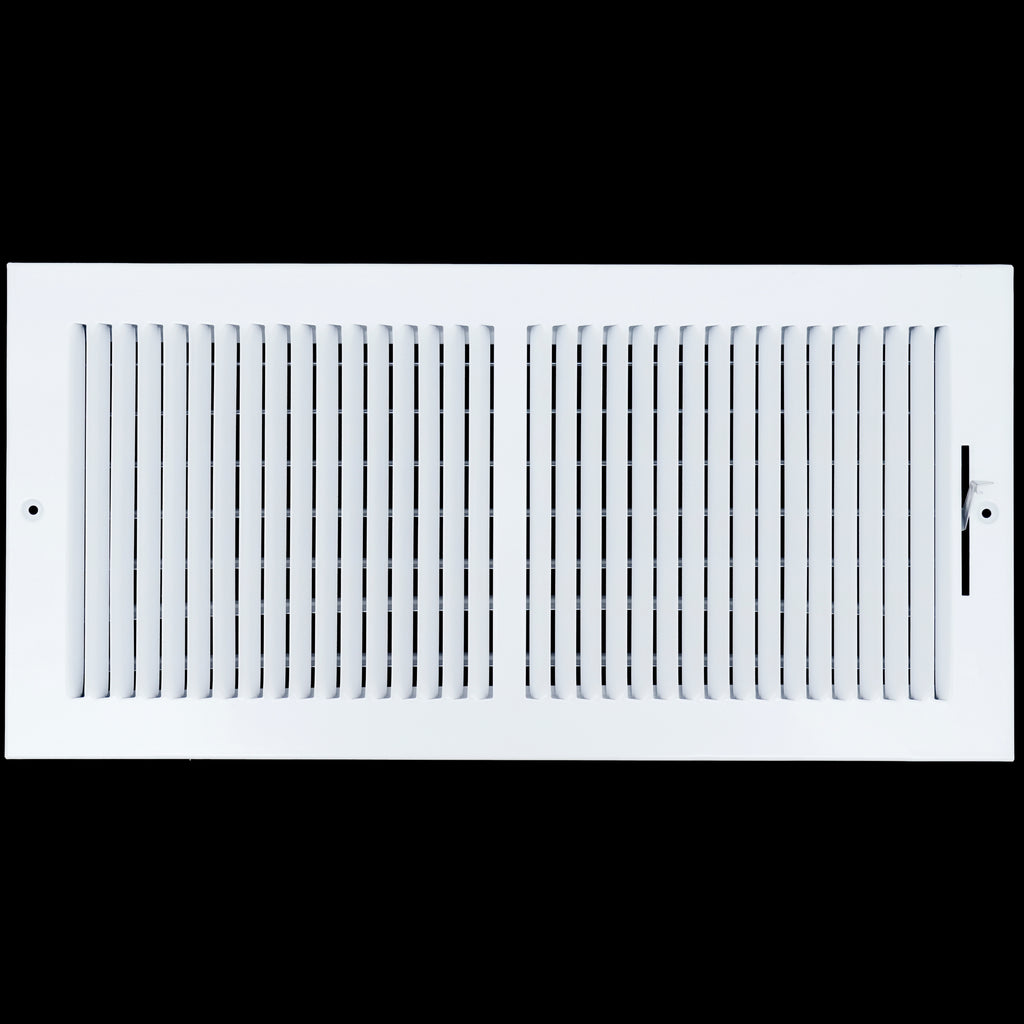 airgrilles 18 x 8 duct opening   2 way steel air supply diffuser for sidewall and ceiling hnd-asg-wh-2way-18x8 764613097702 - 1