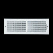 20 x 6-inch White Steel flat stamped supply register, front view