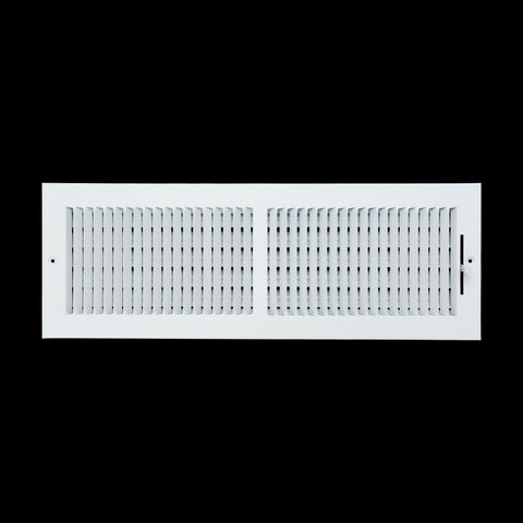 20x6 Duct Opening | 2 WAY Steel Air Supply Diffuser for Sidewall and Ceiling | White | Outer Dimension: 21-3/4"W X 7-3/4"H