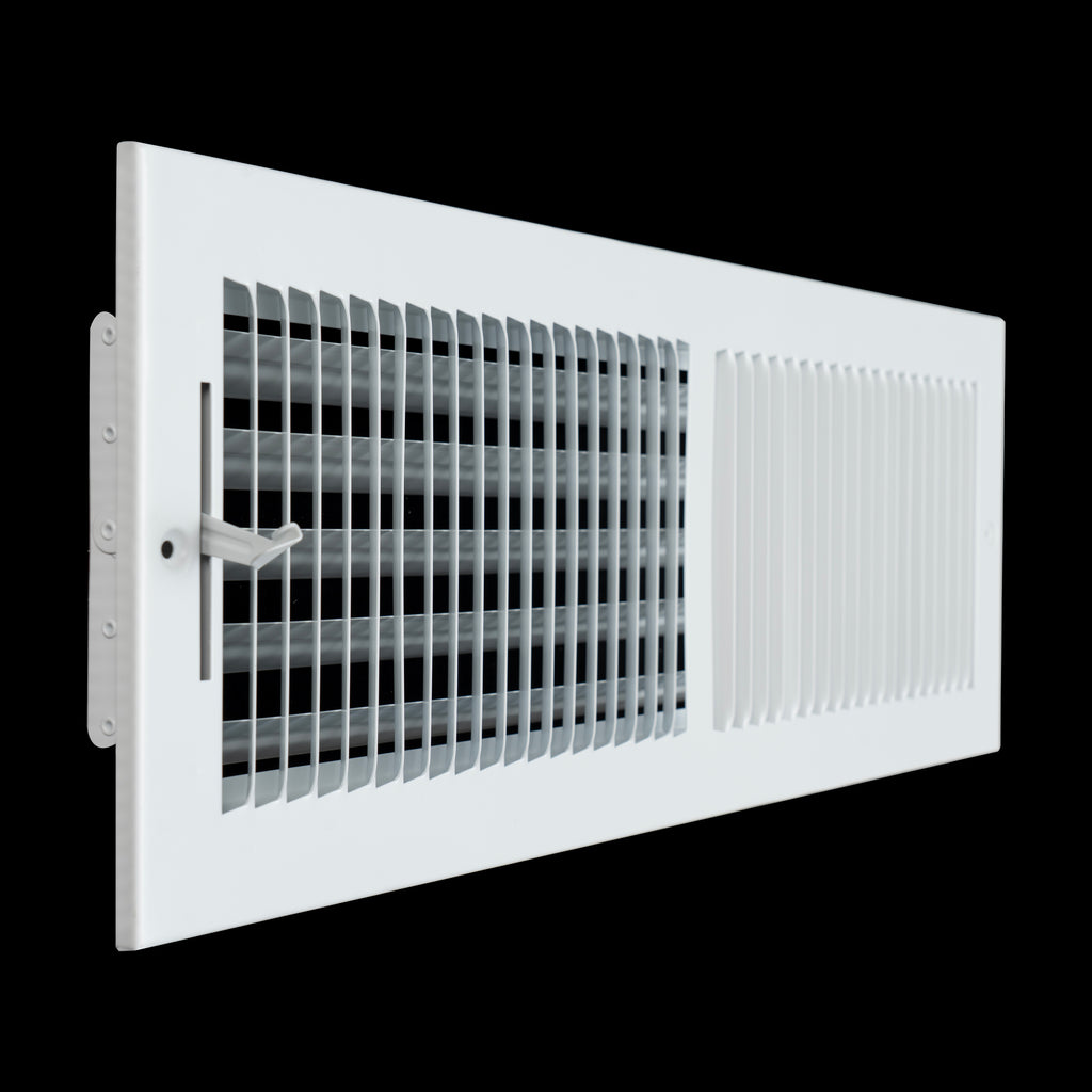20x6 Duct Opening | 2 WAY Steel Air Supply Diffuser for Sidewall and Ceiling | White | Outer Dimension: 21-3/4"W X 7-3/4"H