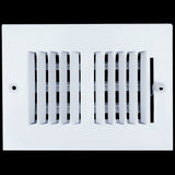 6 X 4 Duct Opening | 2 WAY Steel Air Supply Diffuser for Sidewall and Ceiling