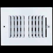 6 x 4-inch White Steel flat stamped supply register, front view