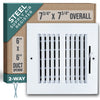 Steel Air Supply Diffuser 2 WAY | White Vent Cover Grille for Sidewall and Ceiling