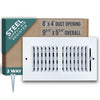 Steel Air Supply Diffuser 2 WAY | White Vent Cover Grille for Sidewall and Ceiling