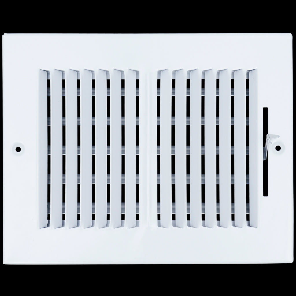 8 X 6 Duct Opening | 2 WAY Steel Air Supply Diffuser for Sidewall and Ceiling