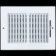 8 x 6-inch White Steel flat stamped supply register, front view