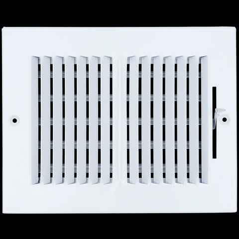 8 X 6 Duct Opening | 2 WAY Steel Air Supply Diffuser for Sidewall and Ceiling