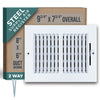 8 X 6 Duct Opening | 2 WAY Steel Air Supply Diffuser for Sidewall and Ceiling