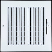 8 x 8-inch White Steel flat stamped supply register, front view