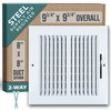Steel Air Supply Diffuser 2 WAY | White Vent Cover Grille for Sidewall and Ceiling