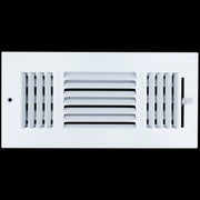 10 x 4-inch White Steel flat stamped supply register, front view