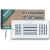 Steel Air Supply Diffuser 3 WAY | White Vent Cover Grille for Sidewall and Ceiling