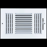 10 X 6 Duct Opening | 3 WAY Steel Air Supply Diffuser for Sidewall and Ceiling