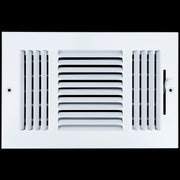 10 x 6-inch White Steel flat stamped supply register, front view