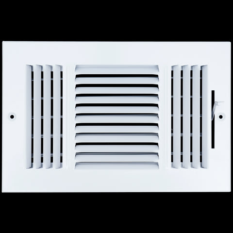 10 X 6 Duct Opening | 3 WAY Steel Air Supply Diffuser for Sidewall and Ceiling