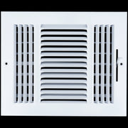 10 x 8-inch White Steel flat stamped supply register, front view