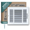 Steel Air Supply Diffuser 3 WAY | White Vent Cover Grille for Sidewall and Ceiling