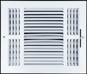 12 x 10-inch White Steel flat stamped supply register, front view