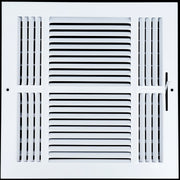 12 x 12-inch White Steel flat stamped supply register, front view