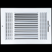 12 x 8-inch White Steel flat stamped supply register, front view