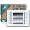 Steel Air Supply Diffuser 3 WAY | White Vent Cover Grille for Sidewall and Ceiling