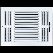 14 x 10-inch White Steel flat stamped supply register, front view