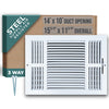 Steel Air Supply Diffuser 3 WAY | White Vent Cover Grille for Sidewall and Ceiling