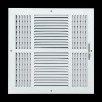 Fits 14x14 Duct Opening 3 WAY Steel Air Supply Diffuser by Handua | Register Vent Cover Grille for Sidewall and Ceiling | White | Outer Dimensions: 15.75" X 15.75"