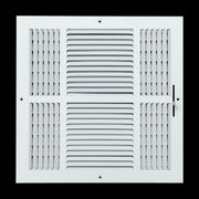 14 x 14-inch White Steel flat stamped supply register, front view