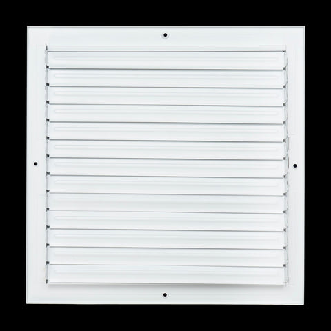 14x14 Duct Opening | 3 WAY Steel Air Supply Diffuser for Sidewall and Ceiling | White | Outer Dimension: 15-3/4"W X 15-3/4"H