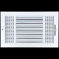 airgrilles 14 x 8 duct opening  -  3 way steel air supply diffuser for sidewall and ceiling hnd-asg-wh-3way-14x8 764613097566 - 1