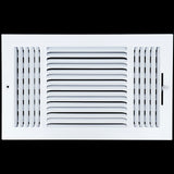 14x8 3-Way Steel Air Supply Diffuser | HVAC Register Vent Cover | Sidewall & Ceiling Installation