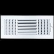 16 x 6-inch White Steel flat stamped supply register, front view