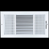 16 X 8 Duct Opening | 3 WAY Steel Air Supply Diffuser for Sidewall and Ceiling