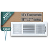 Steel Air Supply Diffuser 3 WAY | White Vent Cover Grille for Sidewall and Ceiling