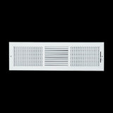24x6 3-Way White Steel Air Supply Register, Directional Register Vent Cover for Sidewall Or Ceiling