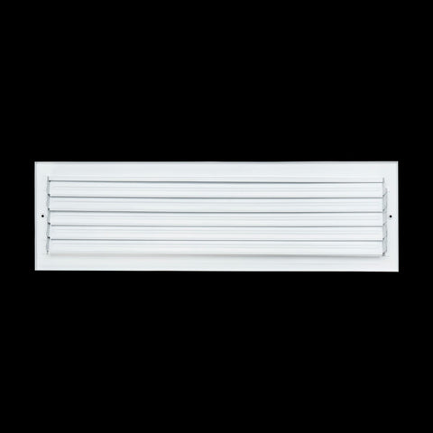 24x6 Duct Opening | 3 WAY Steel Air Supply Diffuser for Sidewall and Ceiling | White | Outer Dimension: 25-3/4"W X 7-3/4"H