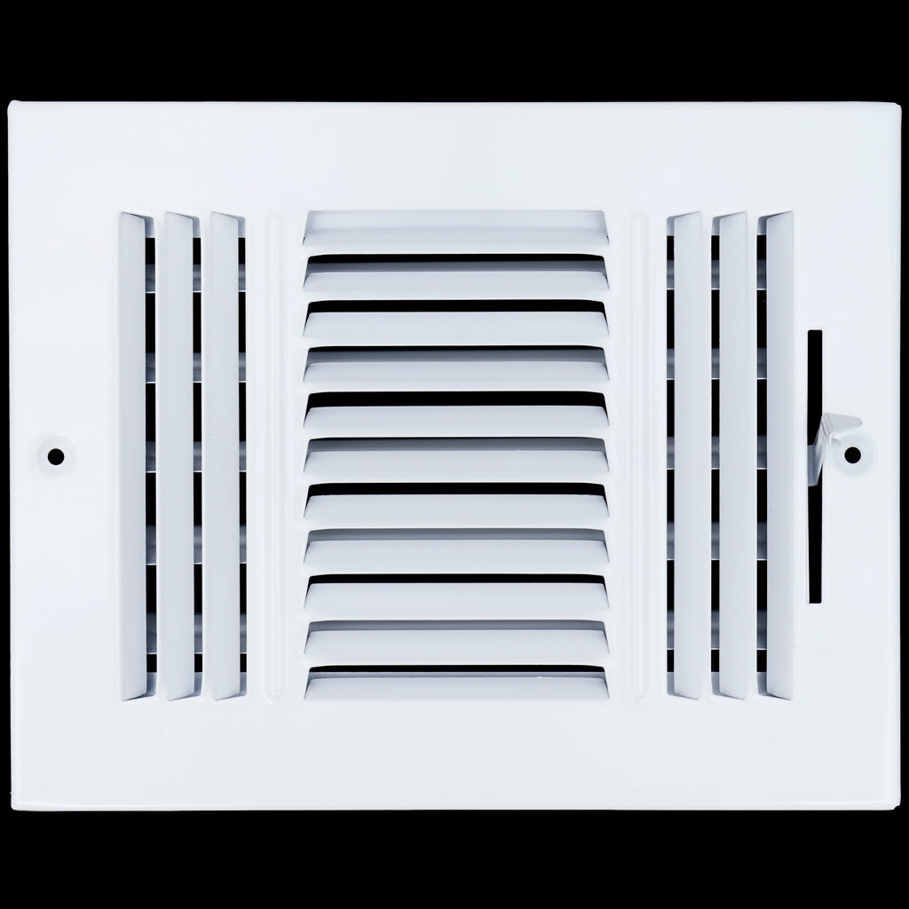 8 X 6 Duct Opening | 3 WAY Steel Air Supply Diffuser for Sidewall and Ceiling