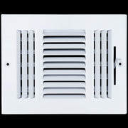 8 x 6-inch White Steel flat stamped supply register, front view