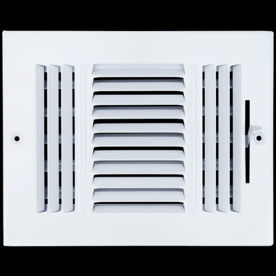 8 X 6 Duct Opening | 3 WAY Steel Air Supply Diffuser for Sidewall and Ceiling