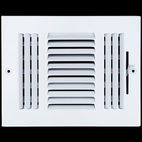 8 X 6 Duct Opening | 3 WAY Steel Air Supply Diffuser for Sidewall and Ceiling