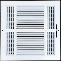 airgrilles 12 x 12 duct opening  -  4 way steel air supply diffuser for sidewall and ceiling hnd-asg-wh-4way-12x12 764613097849 - 1
