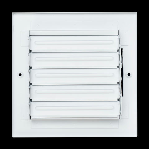 6x6 Duct Opening | 4 WAY Steel Air Supply Diffuser for Sidewall and Ceiling | White | Outer Dimension: 7-3/4"W X 7-3/4"H
