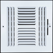 8 x 8-inch White Steel flat stamped supply register, front view