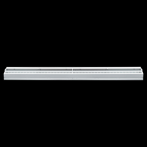 48" White Steel corner baseboard supply register, front view