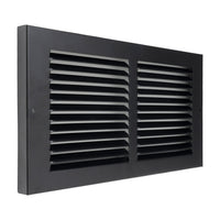 Fits 12x6 Duct Opening | Steel Baseboard Return Air Grille by Handua | Vent Cover Grill | 7/8" Margin Turnback [Depth] to Fit Baseboard | Black | Outer Dimensions: 13.75"W X 7.75 "H