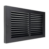 12"x6" Steel Baseboard Return Air Grille | Black | Outer Dimension: 13-3/4"W X 7-3/4"H