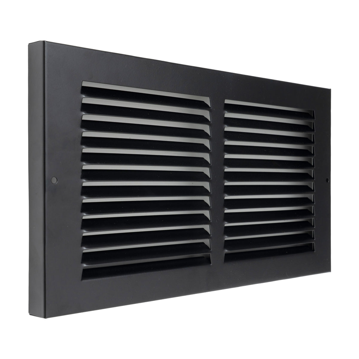 Fits 12x6 Duct Opening | Steel Baseboard Return Air Grille by Handua | Vent Cover Grill | 7/8" Margin Turnback [Depth] to Fit Baseboard | Black | Outer Dimensions: 13.75"W X 7.75 "H