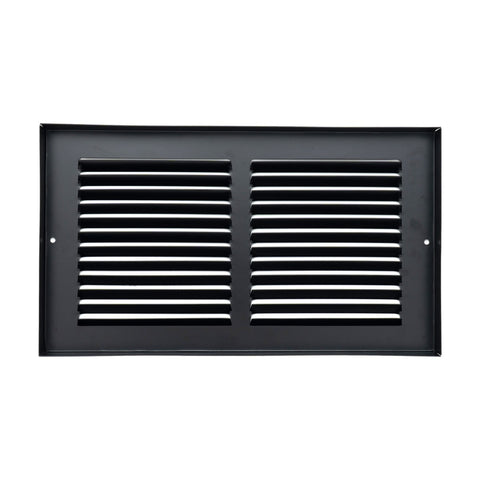 12"x6" Steel Baseboard Return Air Grille | Black | Outer Dimension: 13-3/4"W X 7-3/4"H